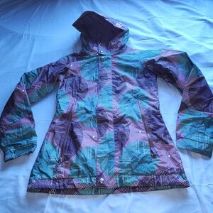 BURTON DRYRIDE DA NANG WOMEN'S SKI SNOWBOARD HOODED JACKET BLUE/PURPLE/PINK SZ 3